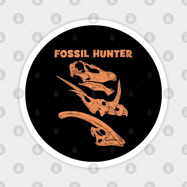 Fossil Hunter Vegan Dinosaurs Magnet by NicGrayTees